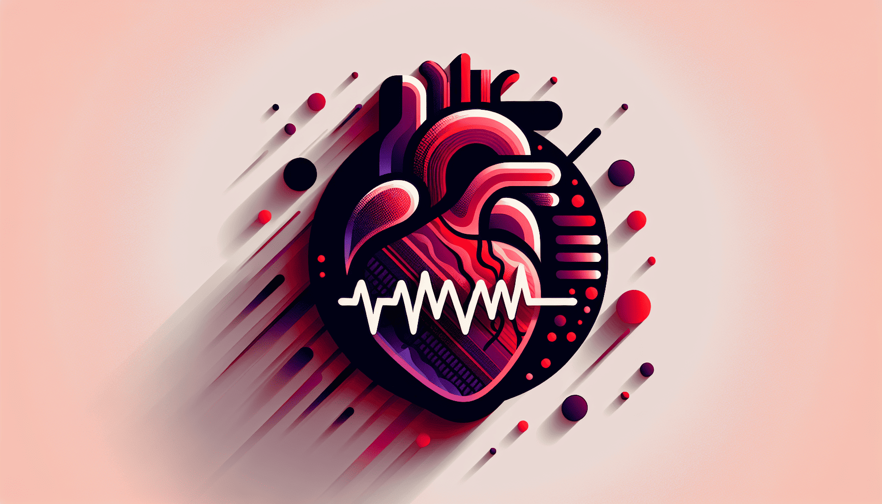 An illustration of a heart with irregular heartbeats representing cardiovascular disease and the alcohol effect on the hear